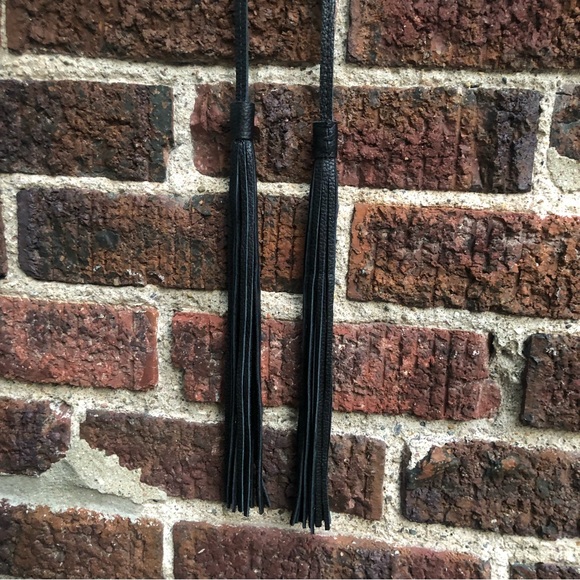 NWOT Reformation x Mercado Global Celeste Belt (leather, black) statement fringe - Picture 7 of 7